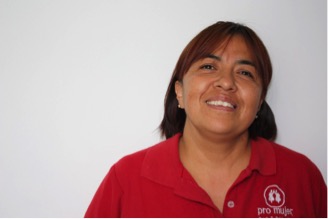 Mirna Barrio started as a Pro Mujer client. Two and a half years ago, Mirna was hired to work at Pro Mujer. Now a loan officer, Mirna affirms that ILCB has been well received by her clients to date. 